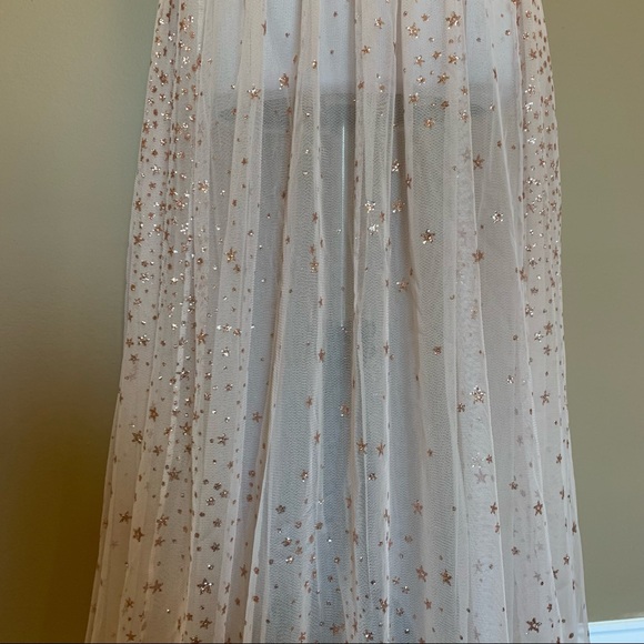 VS Sheer Mesh Sequin Star Maxi Skirt - Picture 4 of 15